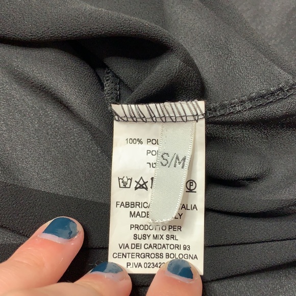 SusyMix Womens Black V-Neck Sheer Blouse Size Small And Medium - Picture 8 of 12
